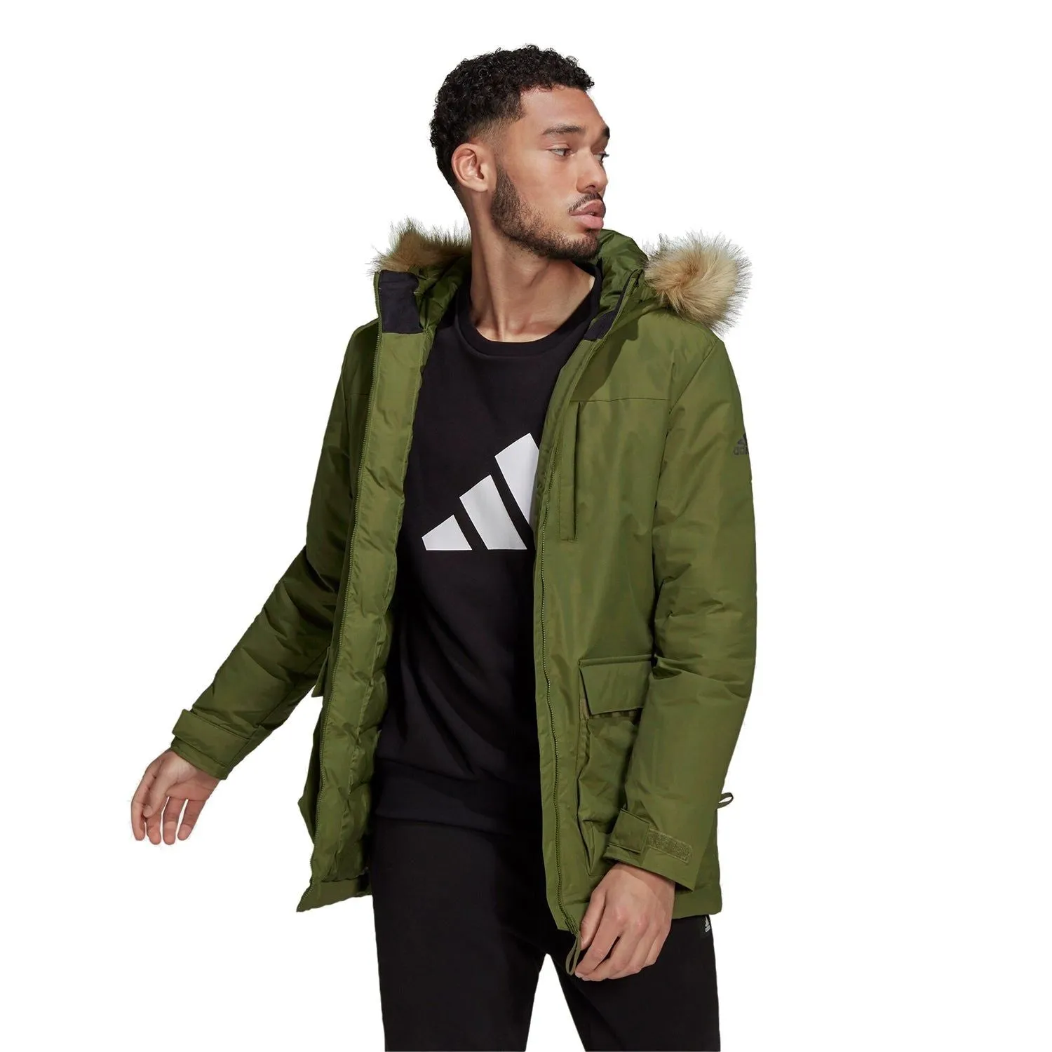 adidas Utilitas Hooded Parka Coat - Focus Olive Green