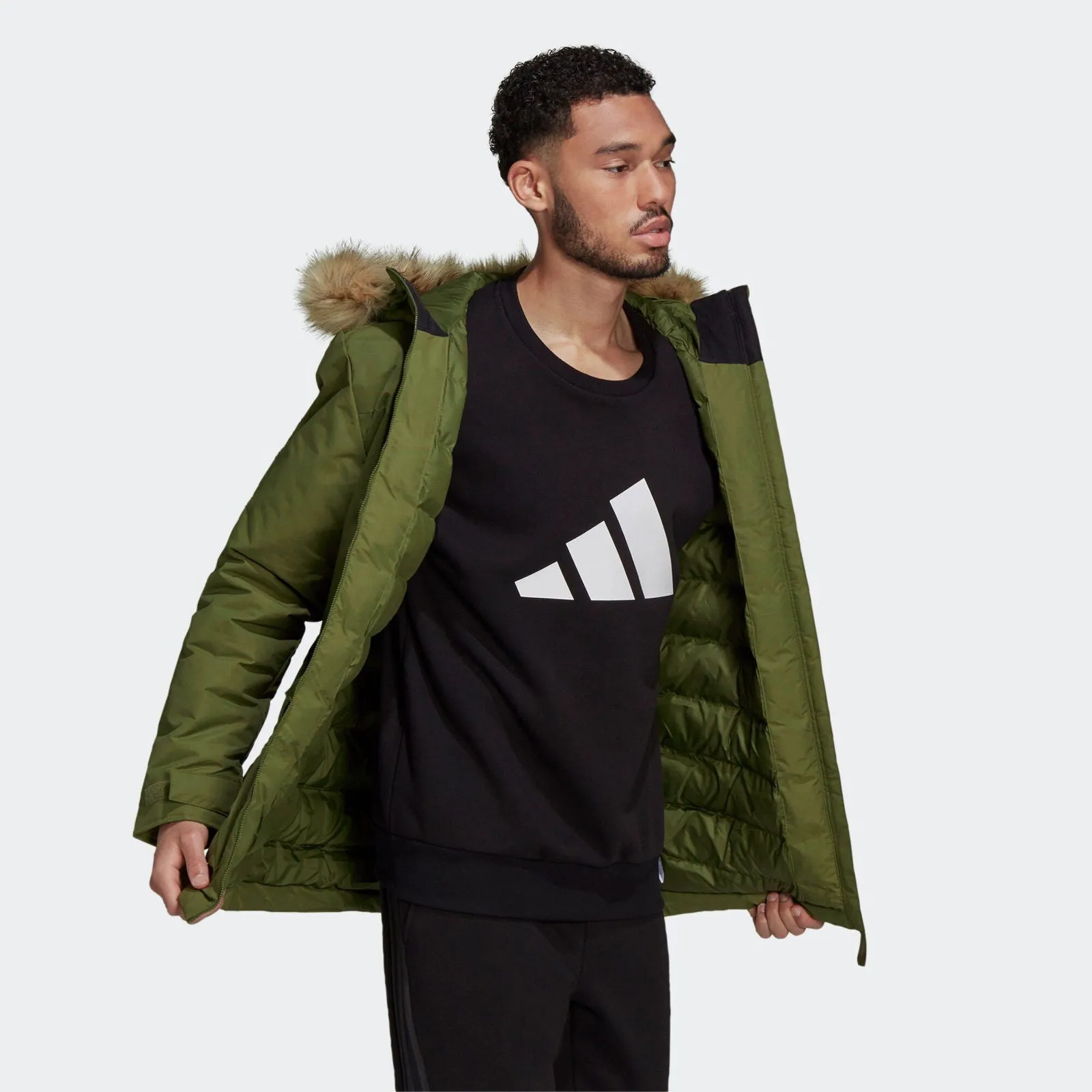 adidas Utilitas Hooded Parka Coat - Focus Olive Green