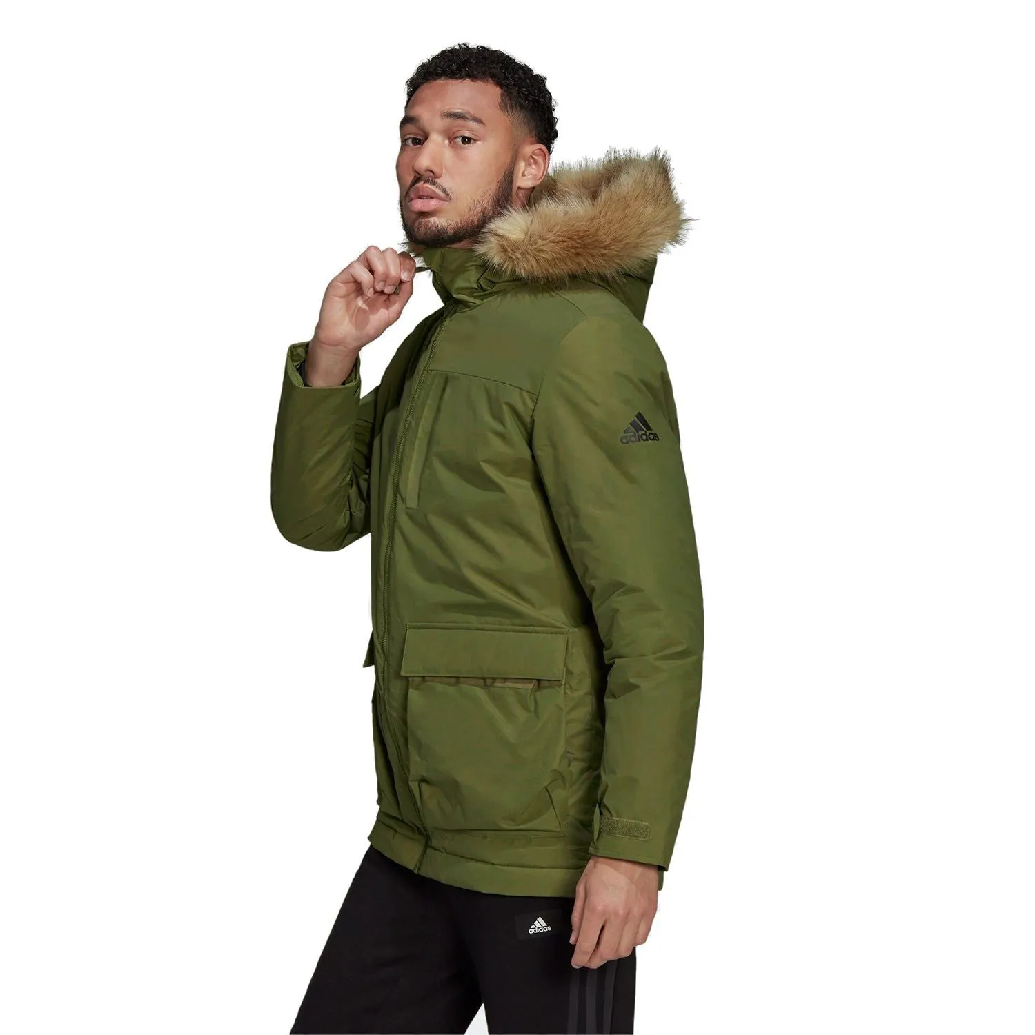 adidas Utilitas Hooded Parka Coat - Focus Olive Green