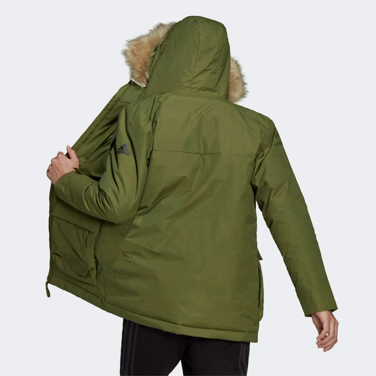 adidas Utilitas Hooded Parka Coat - Focus Olive Green