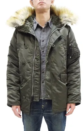 Alpha Industries N-3B Parka 20094 Men's Modern Fit Military Inspired Thigh-Length Padded Nylon Hooded Coat Jacket 20094-576 Replica-Gray