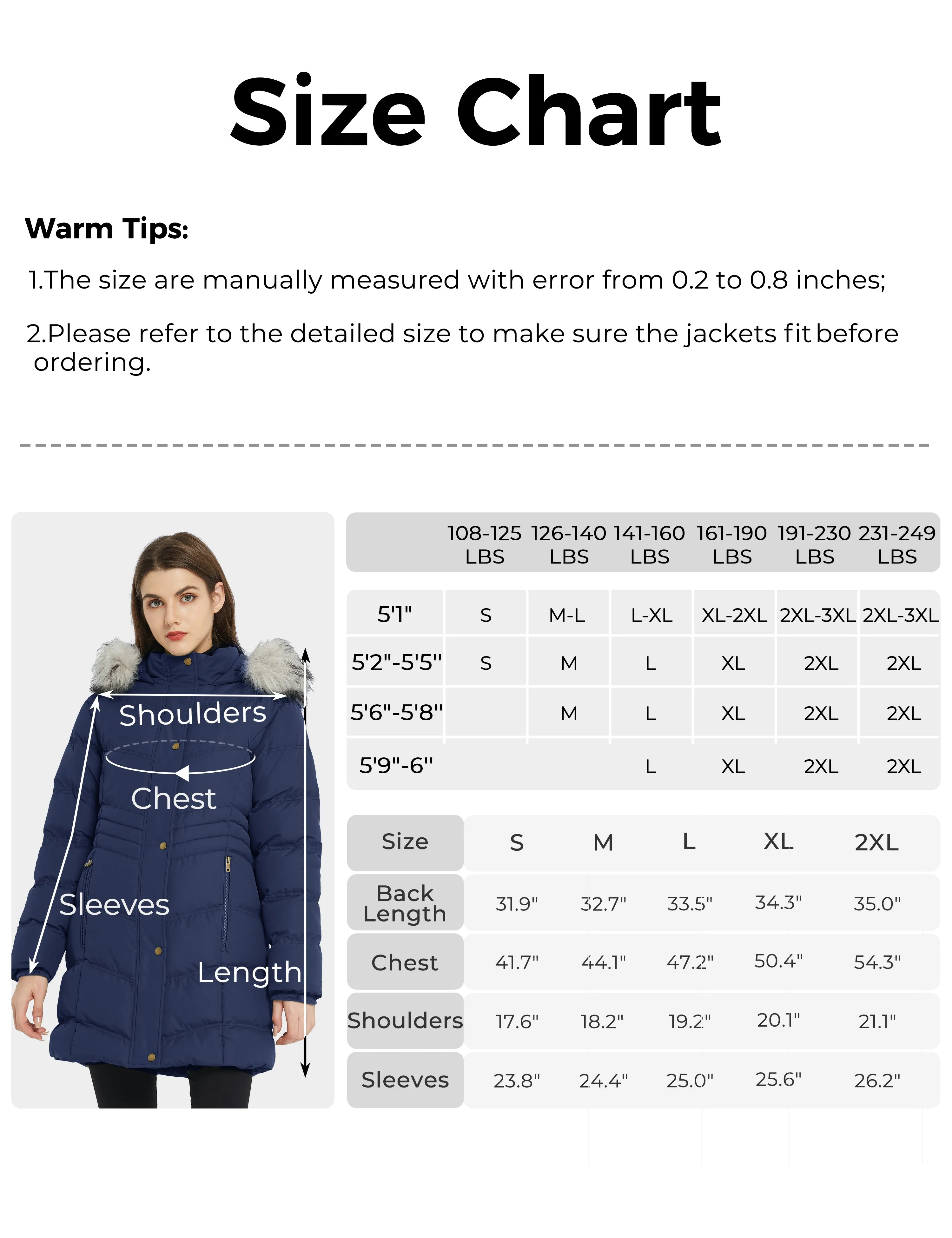 Ampake Women's Winter Coat Warm Puffer Coat Windproof Winter Puffer Jacket