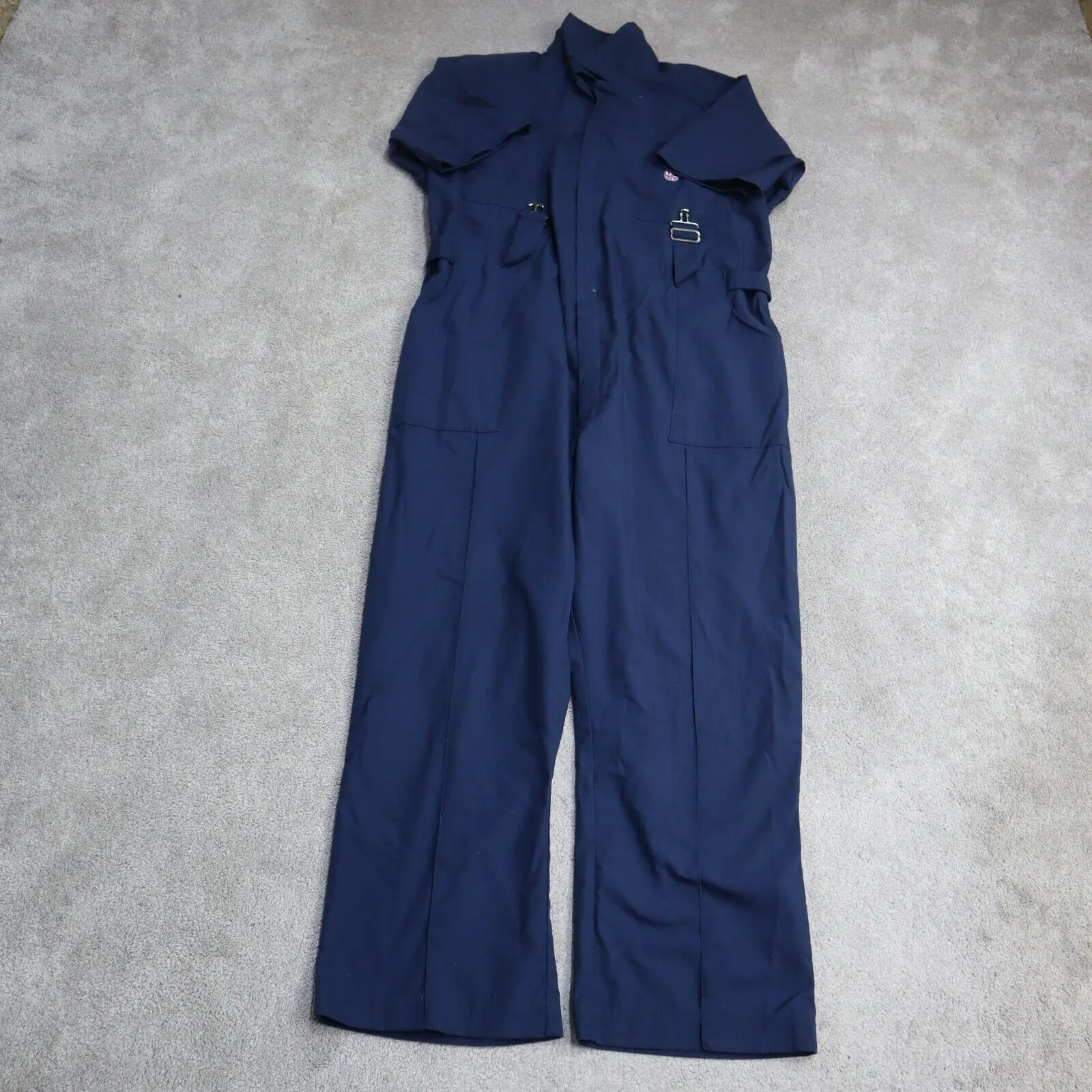 Anthony's Mens Insulated Workwear Coveralls Jumpsuit Wide Leg Navy Blue Size 42