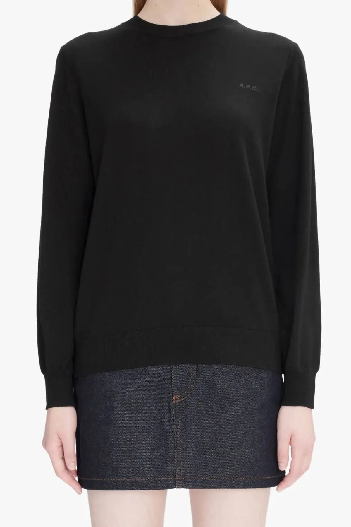 A.P.C. Philo Logo Knit Jumper - Black