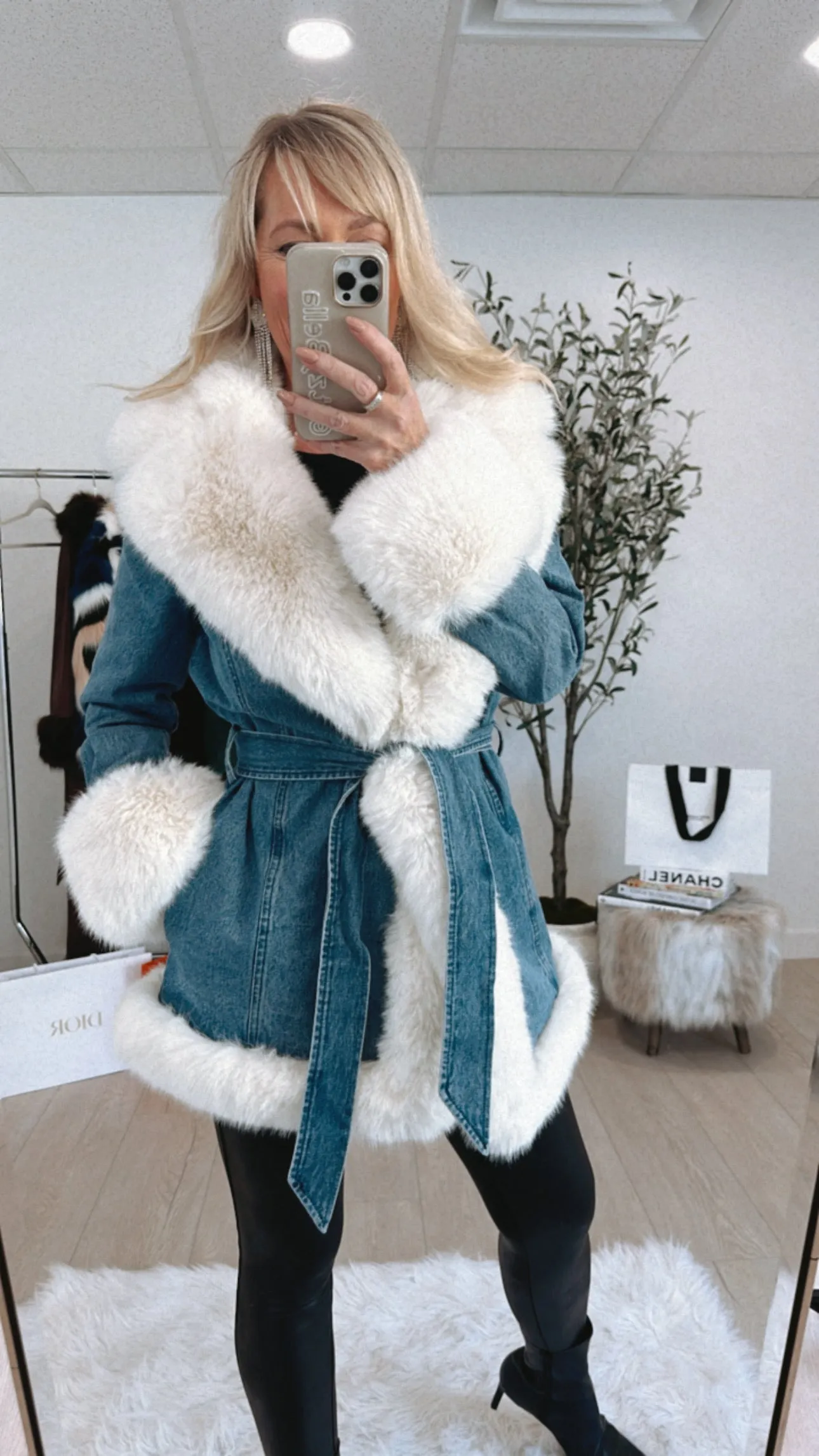 AS SEEN ON LILYAN COLE!! The Hudson Denim & Fur Coat by Show Me Your Mumu