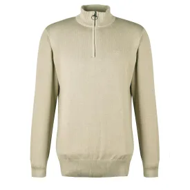 Barbour Cotton Half Zip Jumper Washed Stone