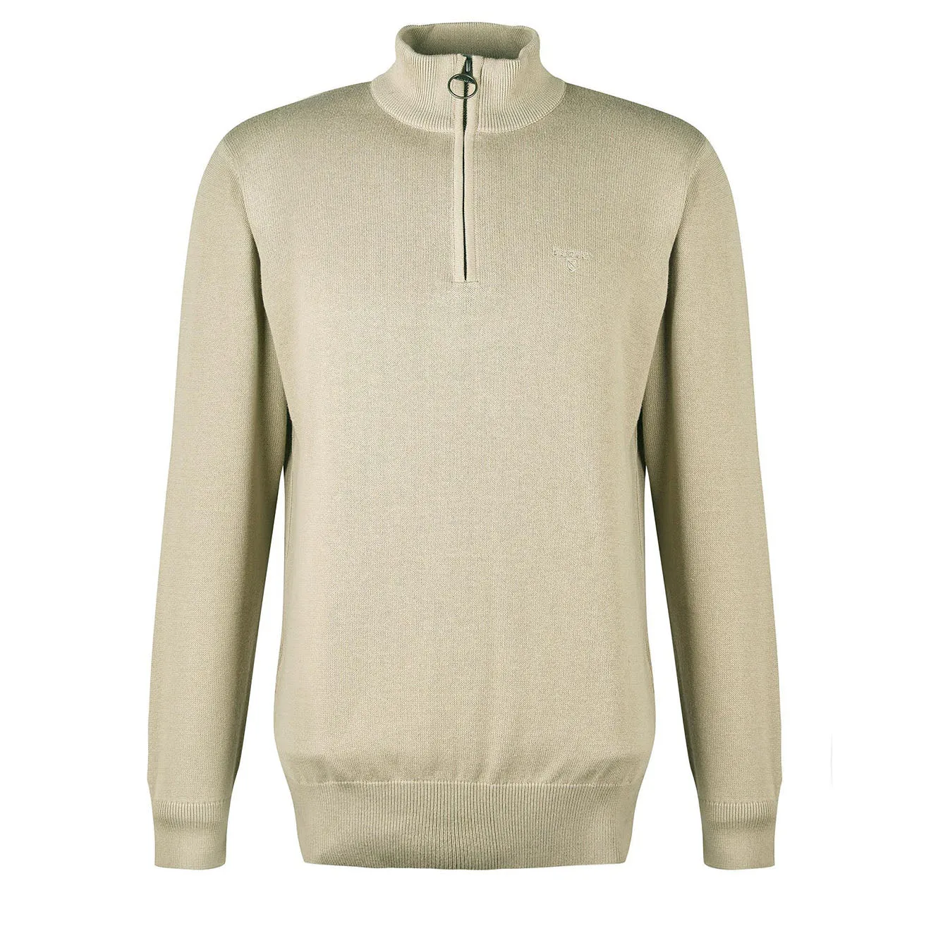 Barbour Cotton Half Zip Jumper Washed Stone