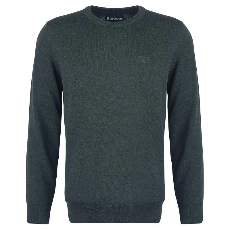 Barbour Pima Cotton Mens Crew Neck Jumper - Green Gables