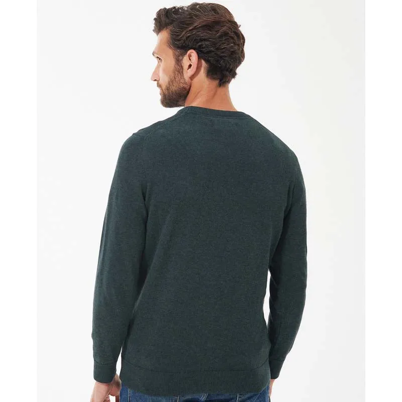 Barbour Pima Cotton Mens Crew Neck Jumper - Green Gables