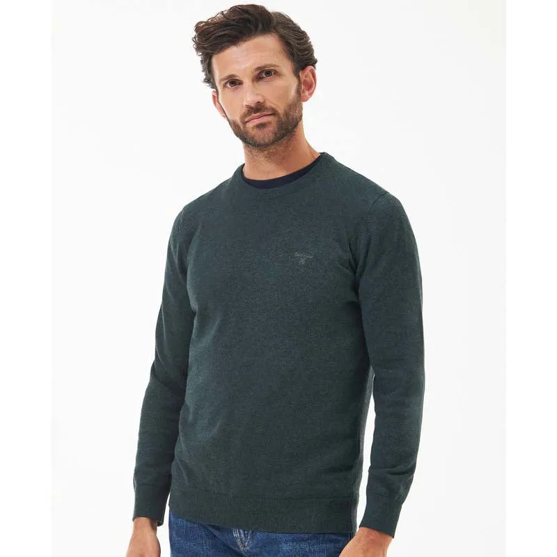 Barbour Pima Cotton Mens Crew Neck Jumper - Green Gables