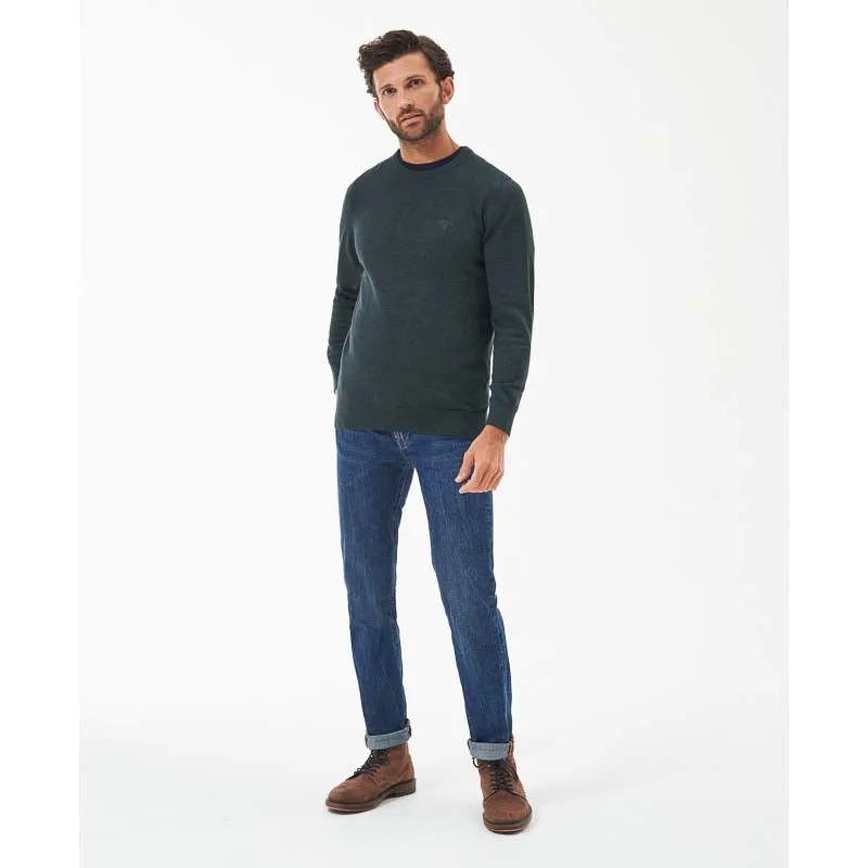 Barbour Pima Cotton Mens Crew Neck Jumper - Green Gables