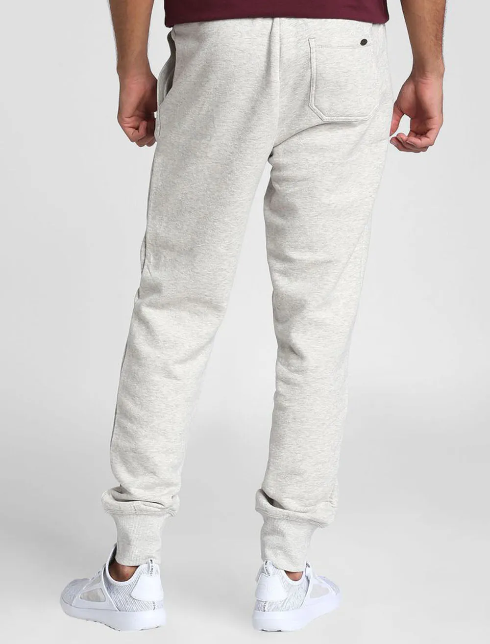 Bayfield Brush Back Fleece Cuffed Joggers In Oatgrey Marl - Tokyo Laundry