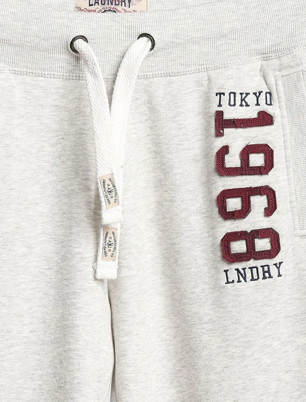 Bayfield Brush Back Fleece Cuffed Joggers In Oatgrey Marl - Tokyo Laundry