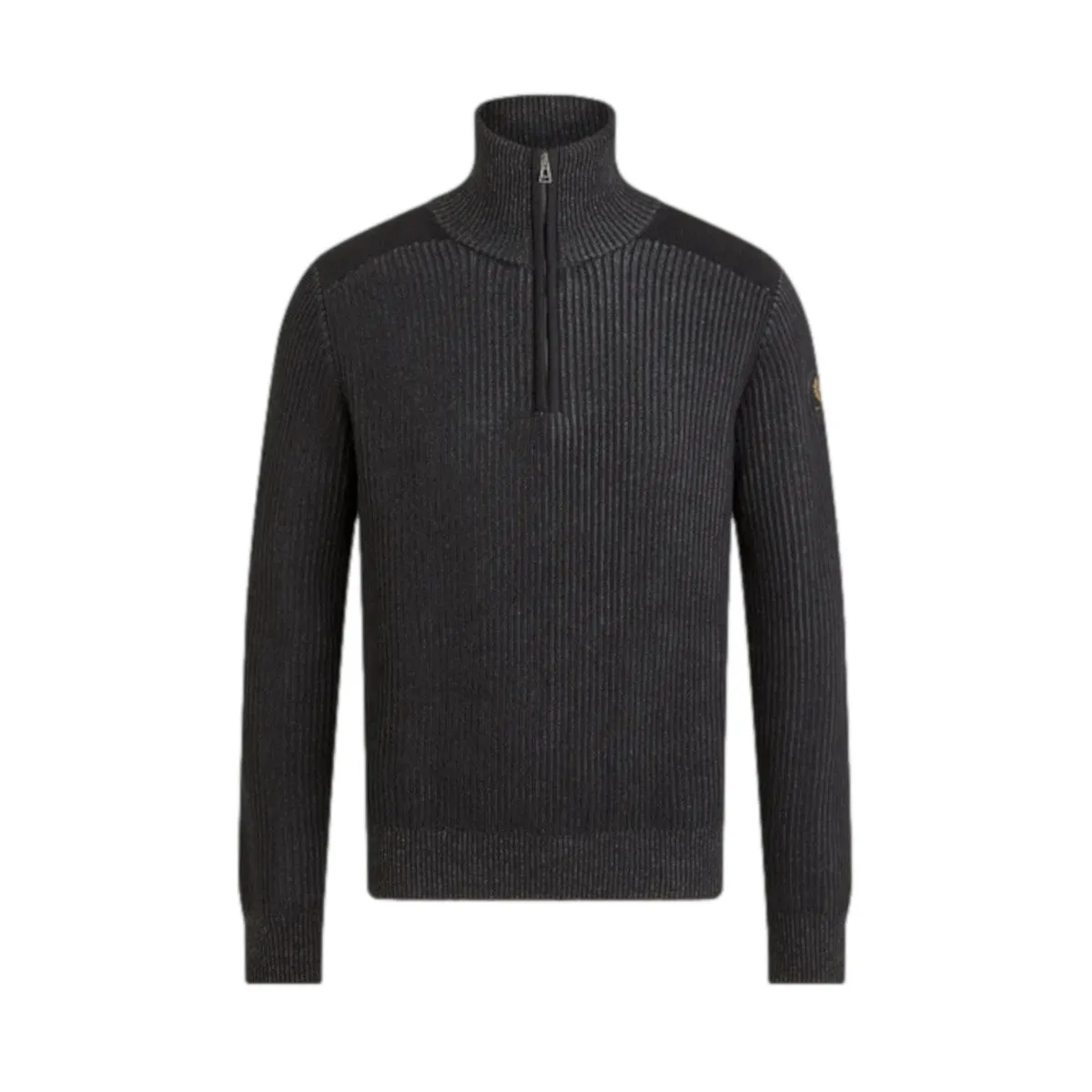 Belstaff Stanley Quarter Zip Jumper A1-24 Black/Charcoal