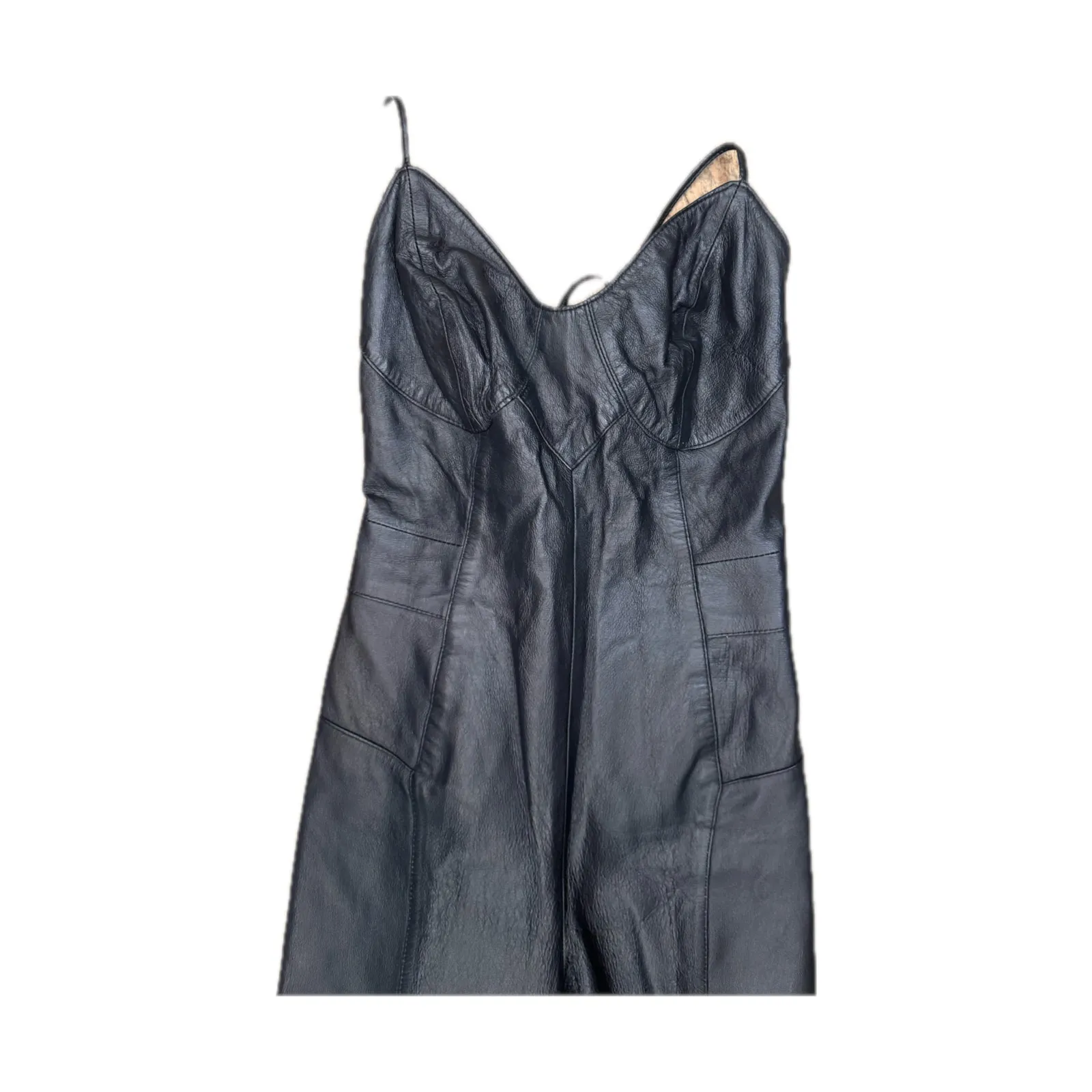 Black leather vintage jumpsuit