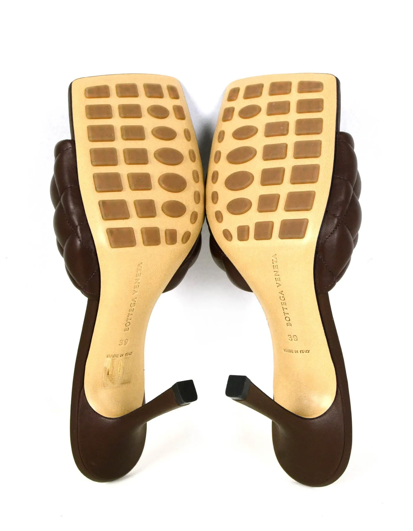 Bottega Veneta NEW Brown Quilted Leather Padded Sandals sz 39