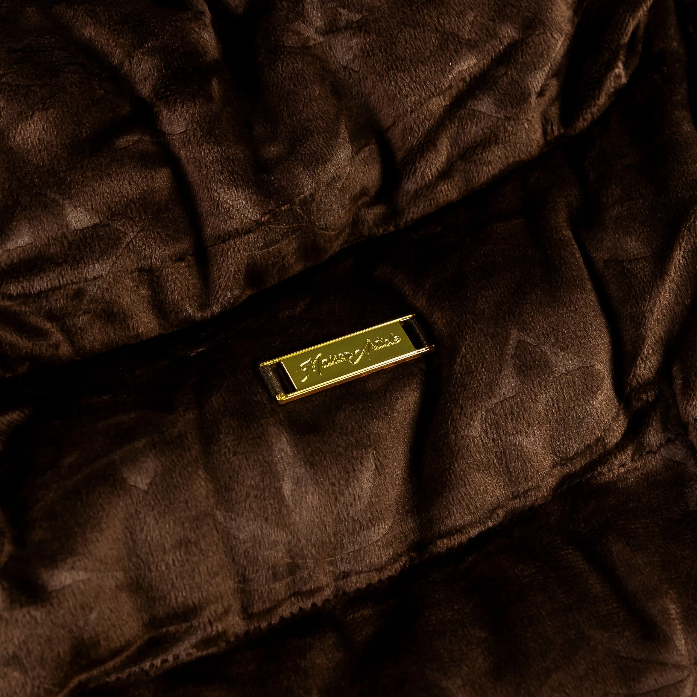 Brown Velour Puffer Mens Jacket (Brown)