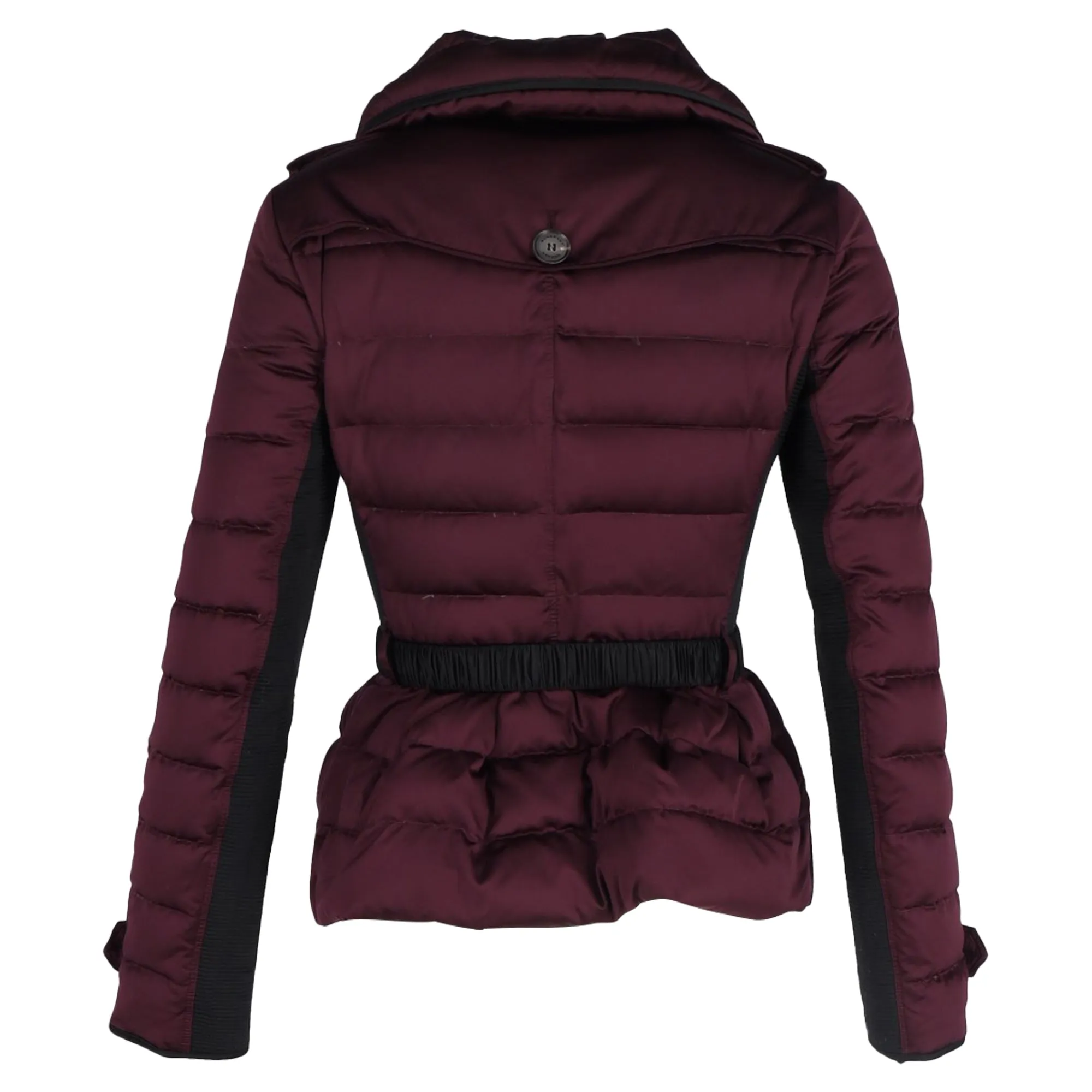 Burberry Appleton Puffer Jacket with Contrast Binding in Burgundy Polyester