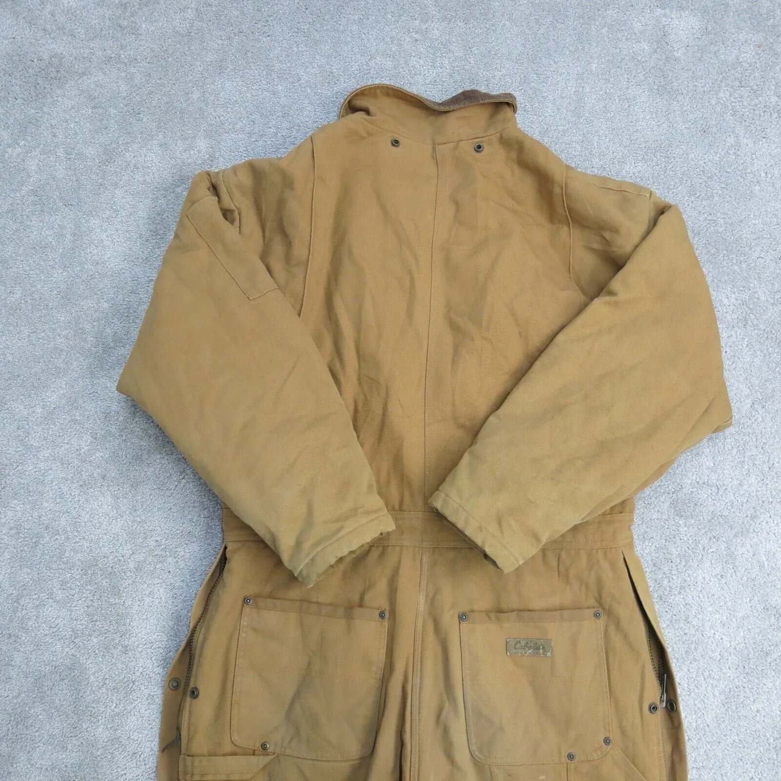 Cabelas Coverall Mens Large Khaki Insulated Work Wear Jumpsuits Casual Outdoor