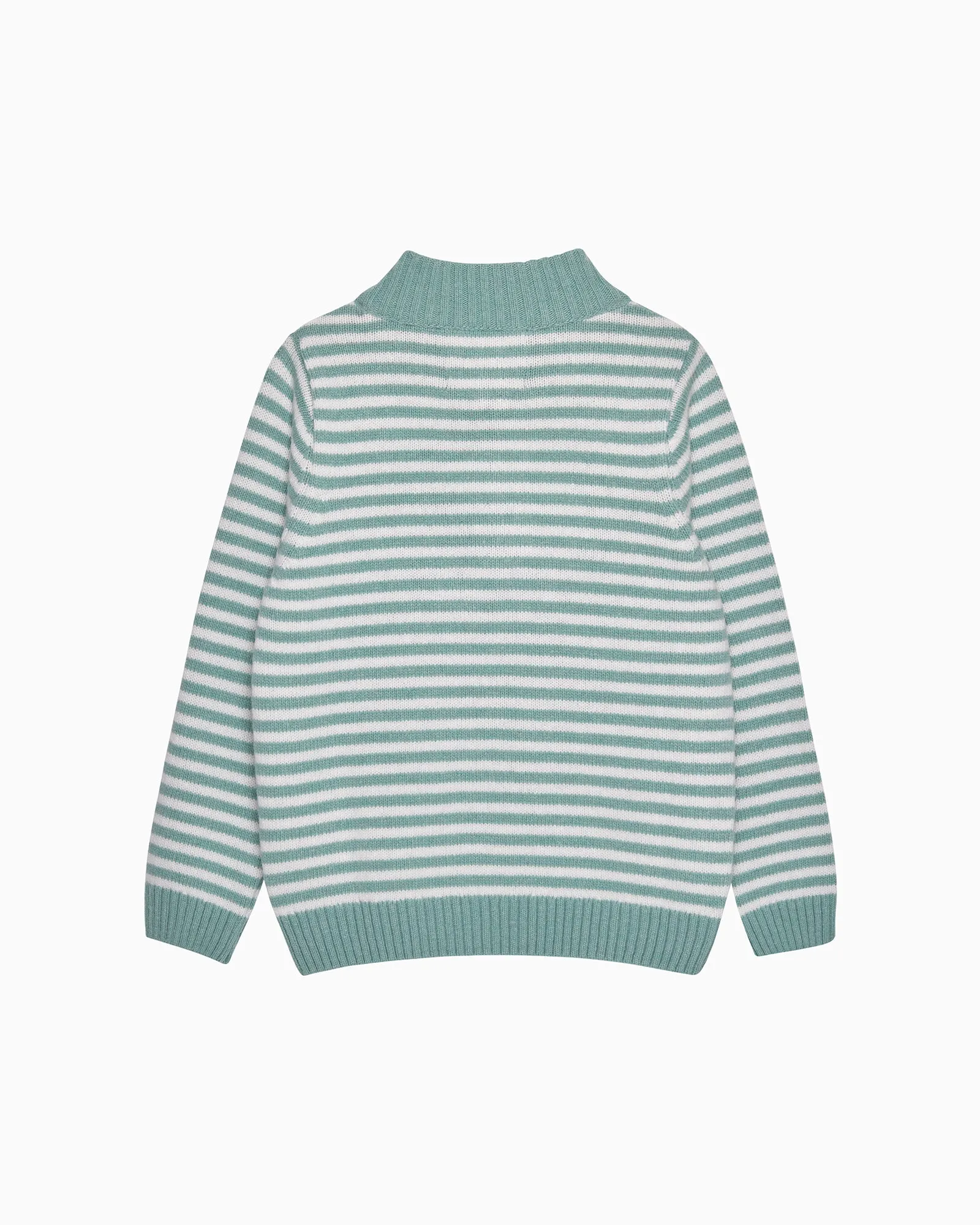 Calum Half-Zip Jumper in Sage Stripe