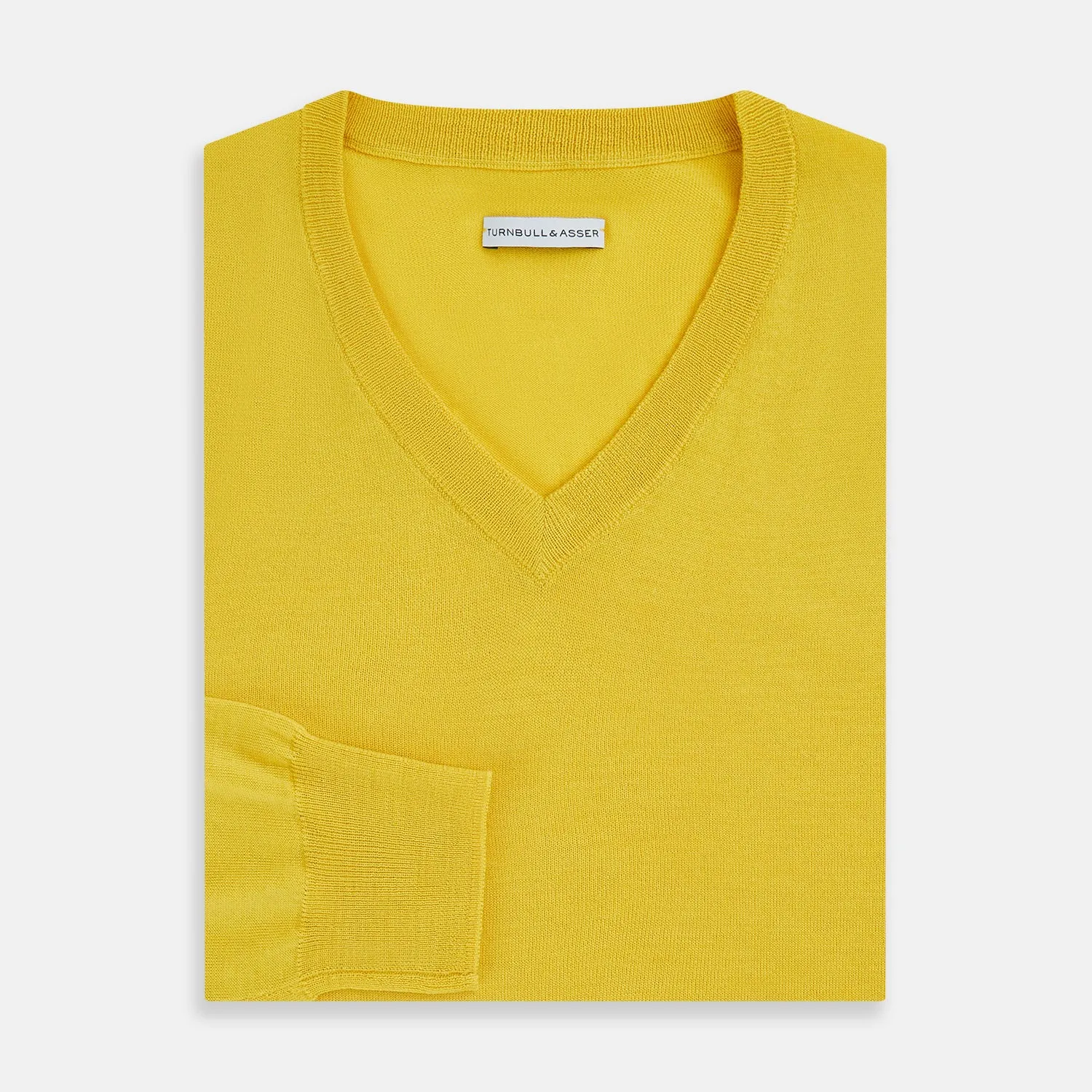 Canary Yellow Fine Merino V-Neck Jumper