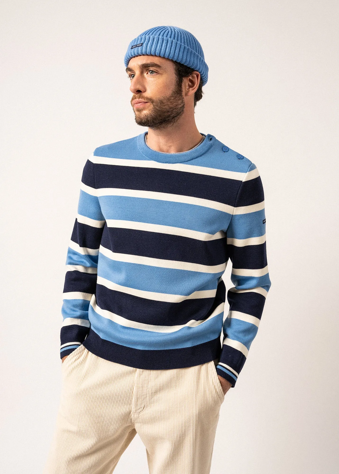 Cancale Campus Sailor Jumper - rugby-inspired stripe (OXYGENE/INSIGNE/ECUME)