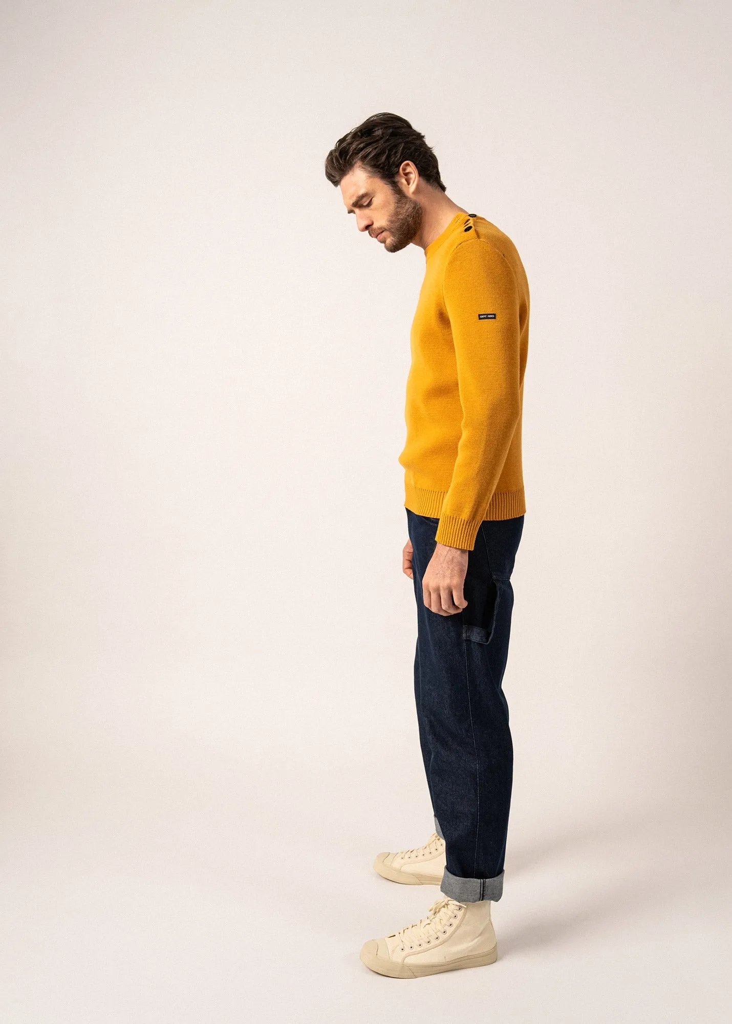 Cancale sailor jumper - regular fit, in pure new wool (AMBRE)