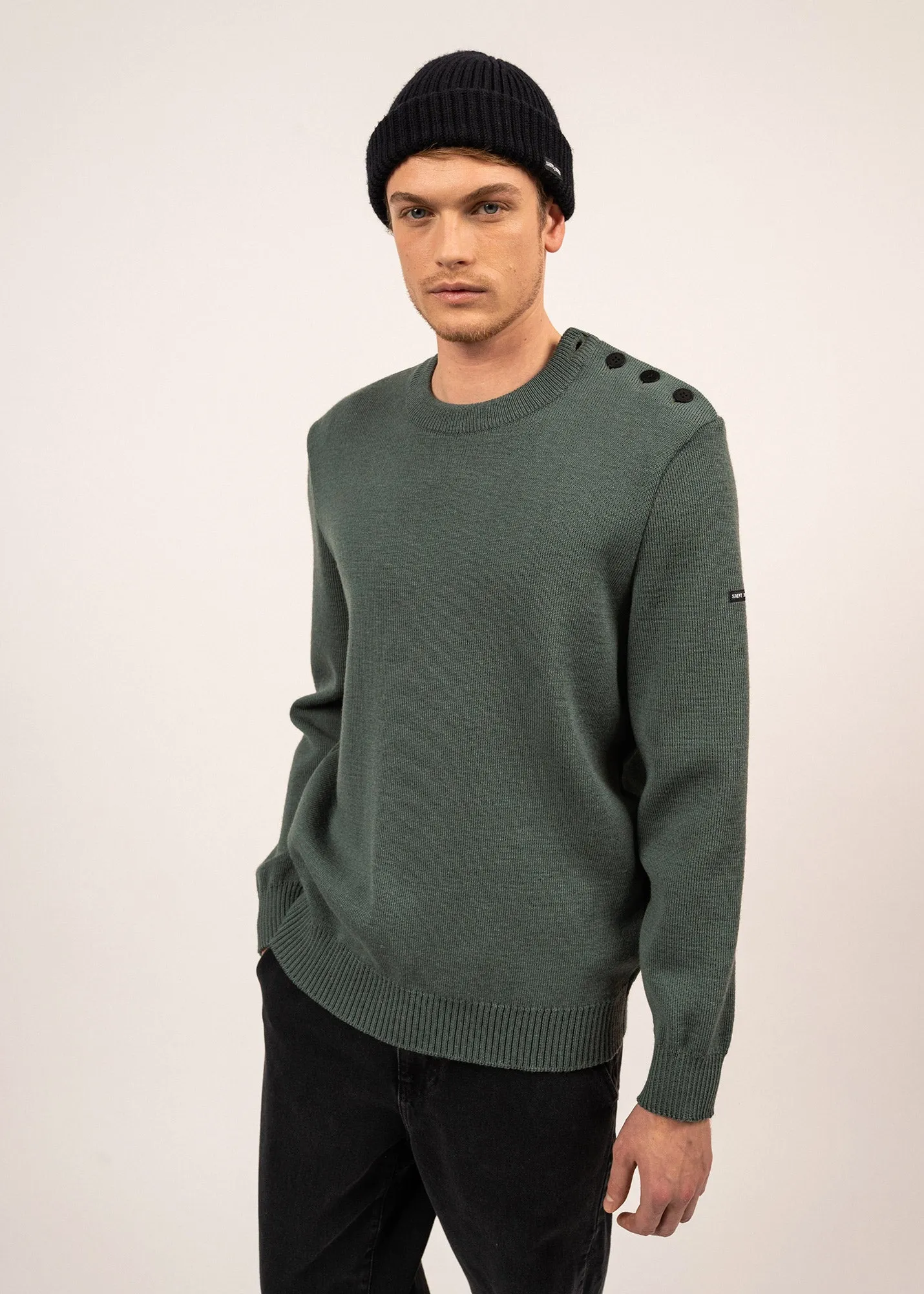 Cancale sailor jumper - regular fit, in pure new wool (VEGETAL)