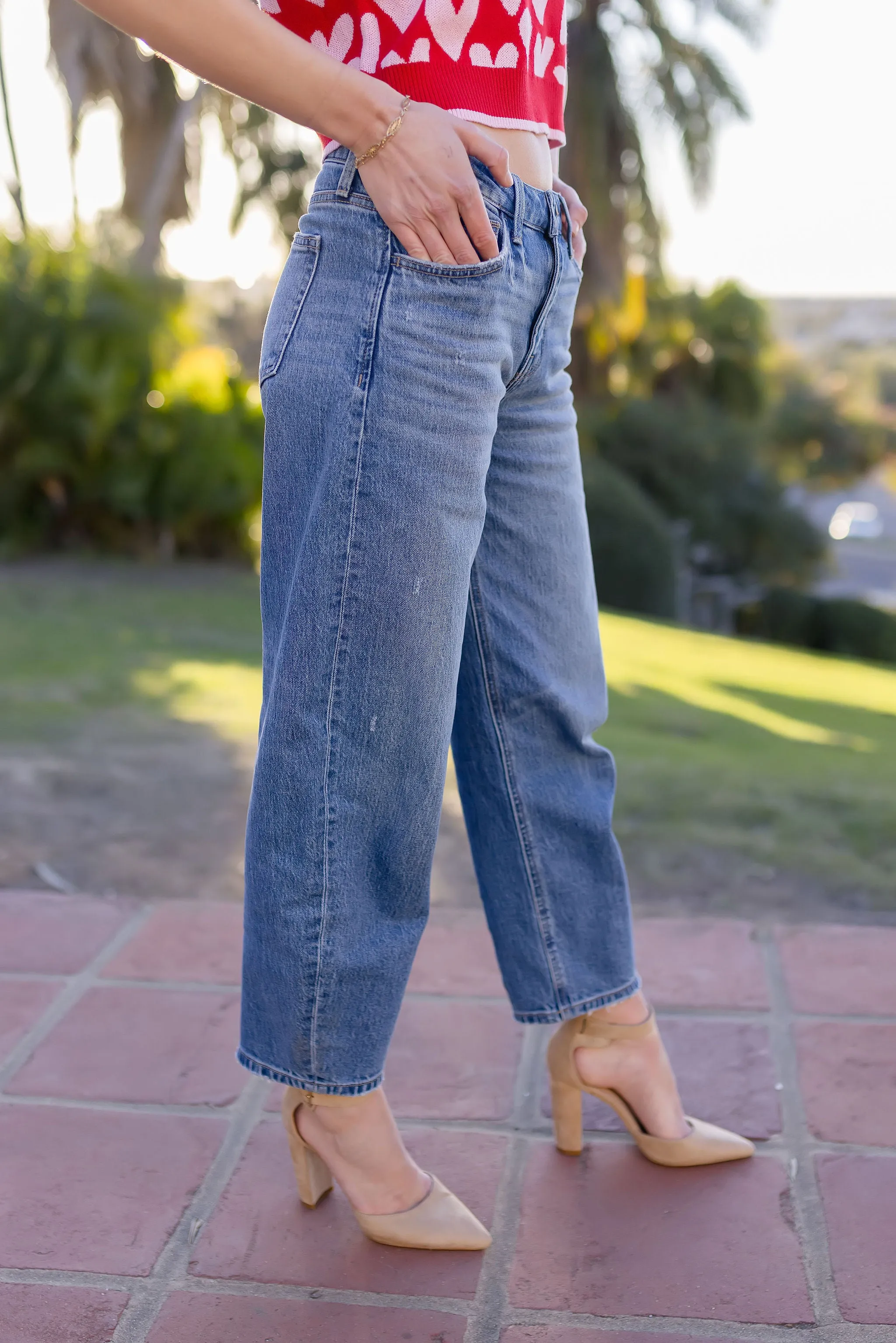 Carla High Rise Barrel Jeans Medium Wash