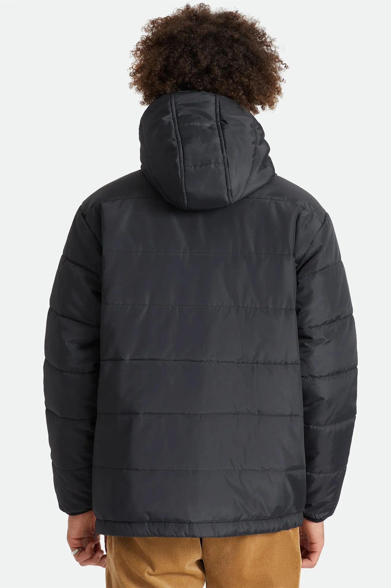 Cass 1/2 Zip Hooded Puffer Jacket - Black