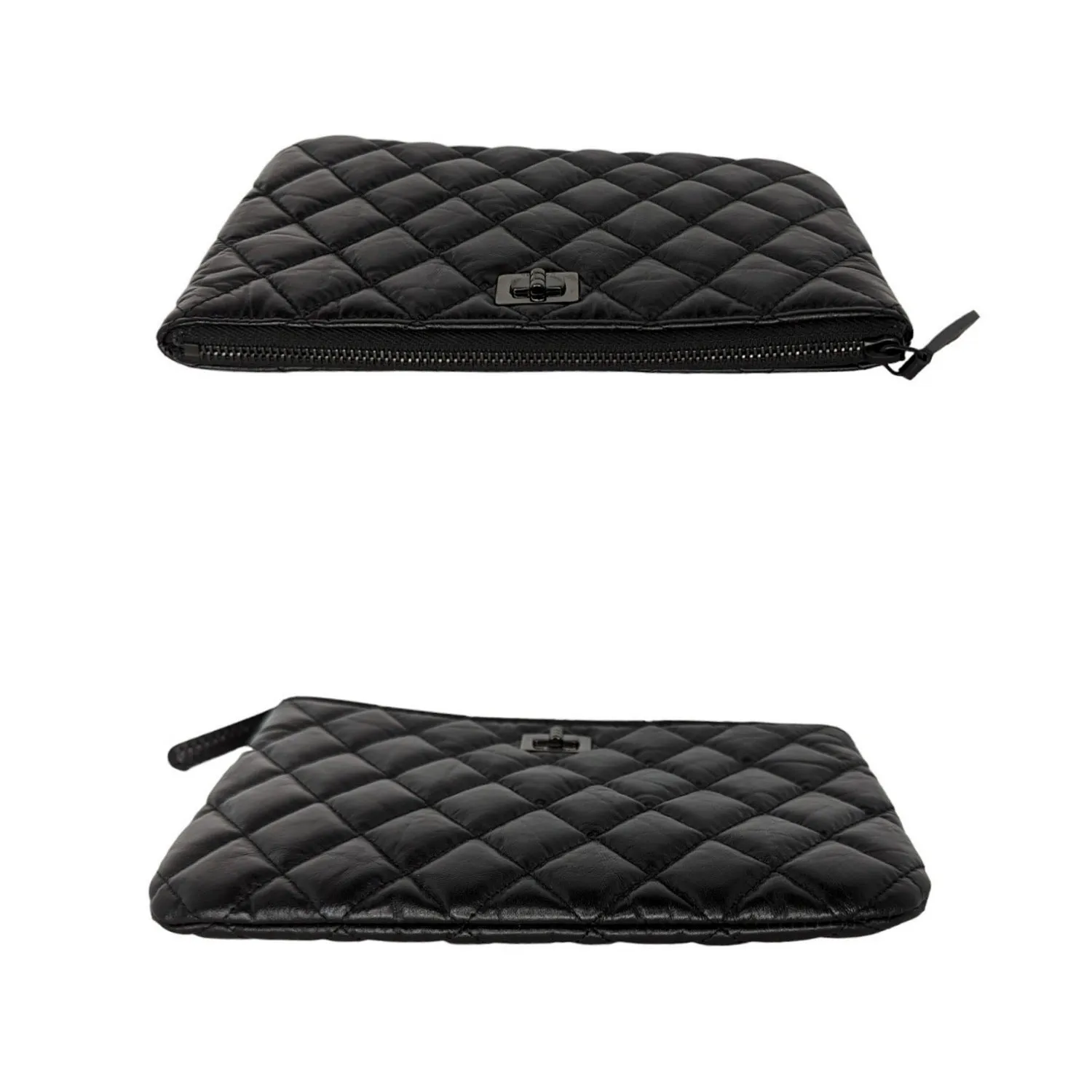 Chanel bags Black Aged Calfskin O Case 2.55 Reissue Pouch