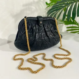 Chanel Vintage Black Leather Bag