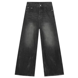 Charcoal Fade Wide-Leg Jeans