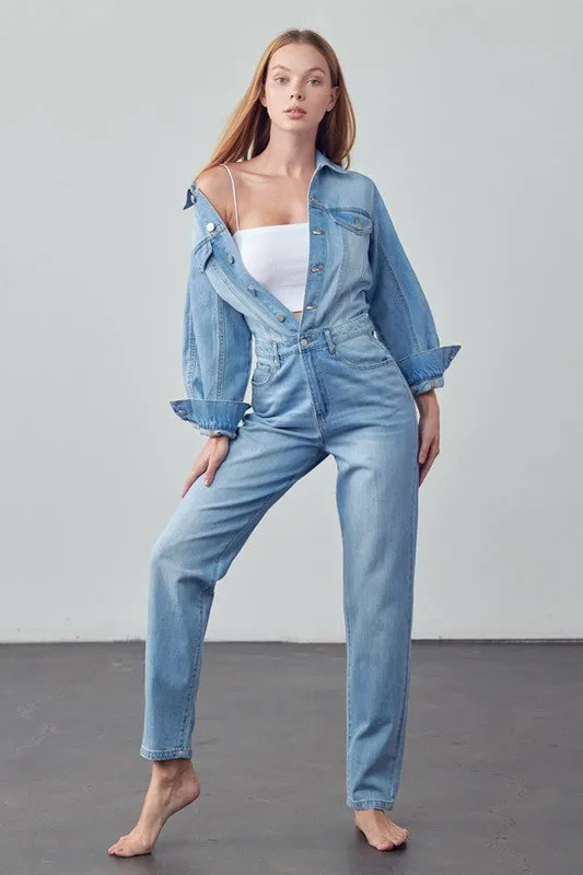 Cheyenne High Waist Denim Jumpsuit