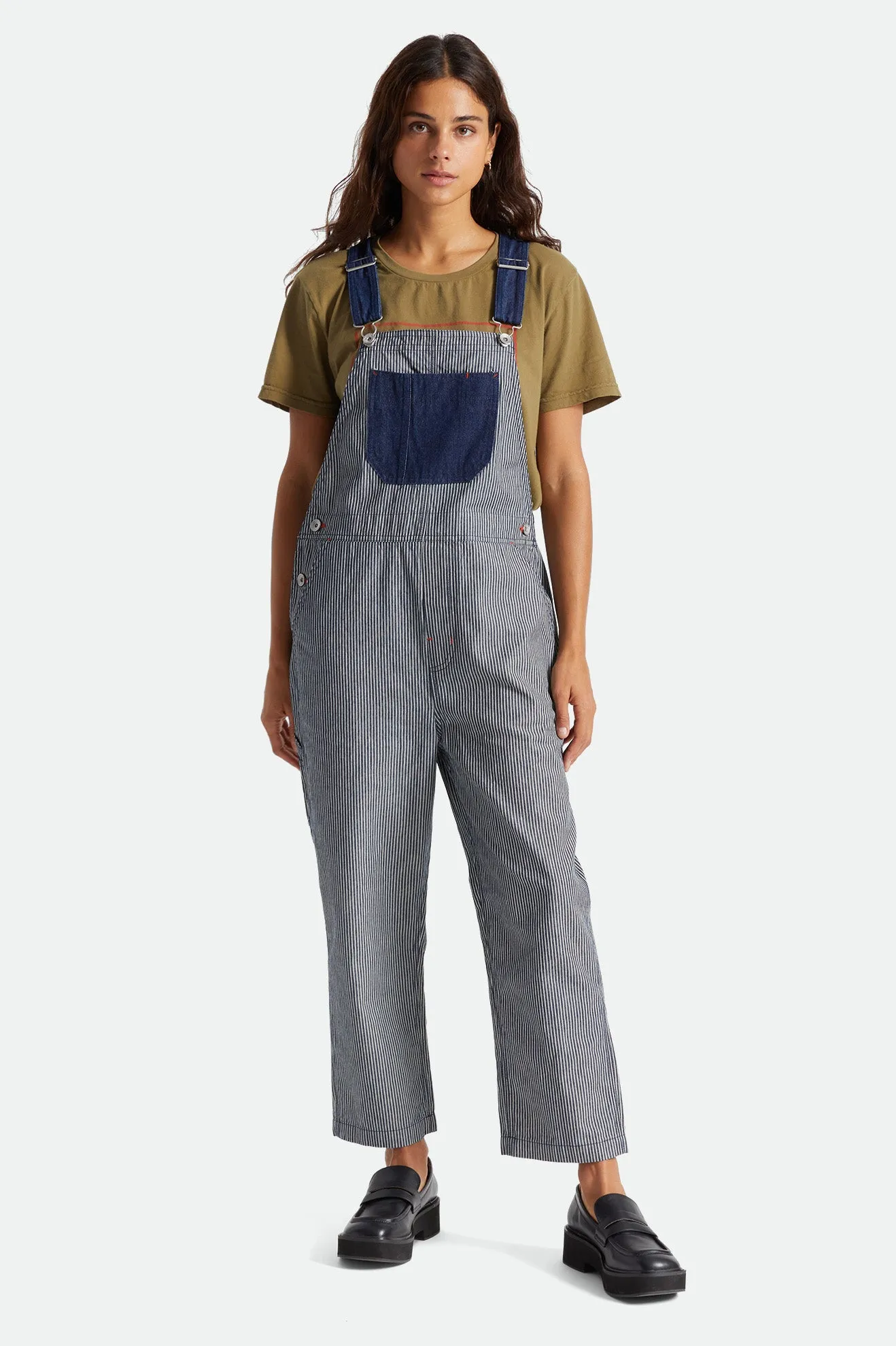 Christina Crop Overall - Railroad Stripe