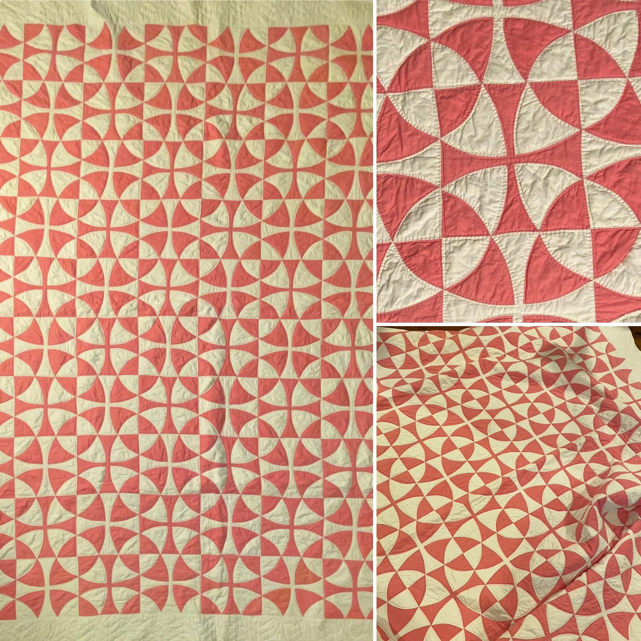 Circles in Pink and White Quilt