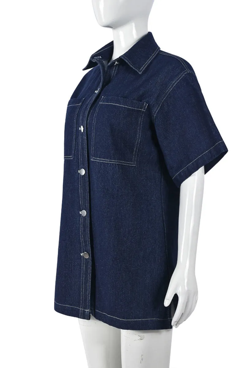 CK0314 Denim Short Sleeve Shirt