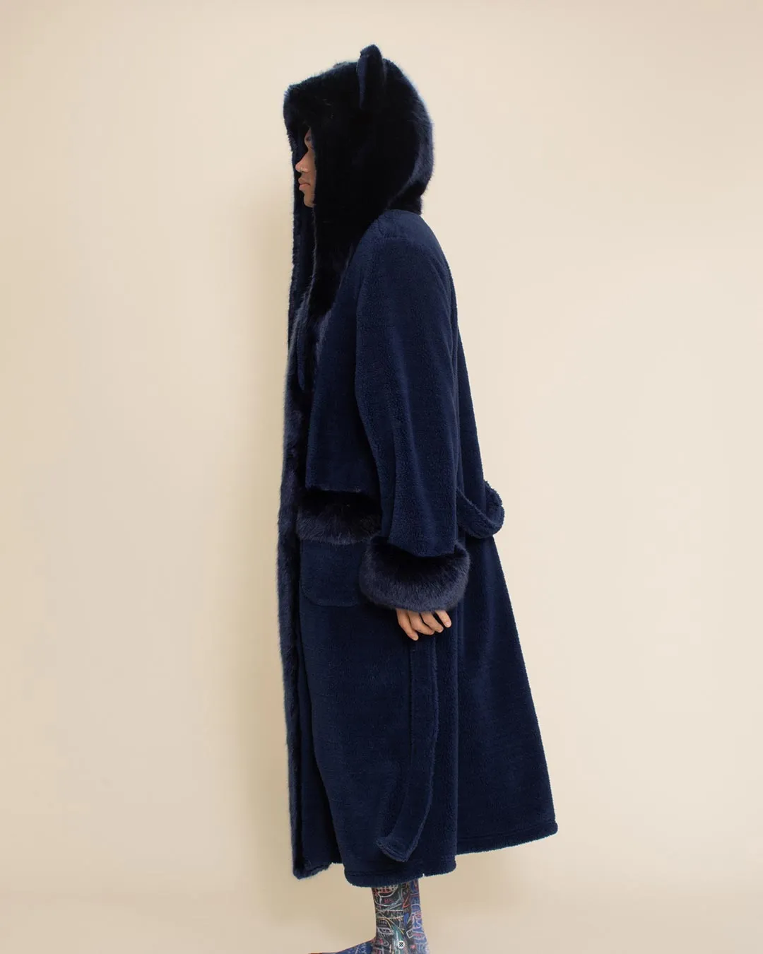 Classic Men's Luxury Blue Robe | Indigo Wolf