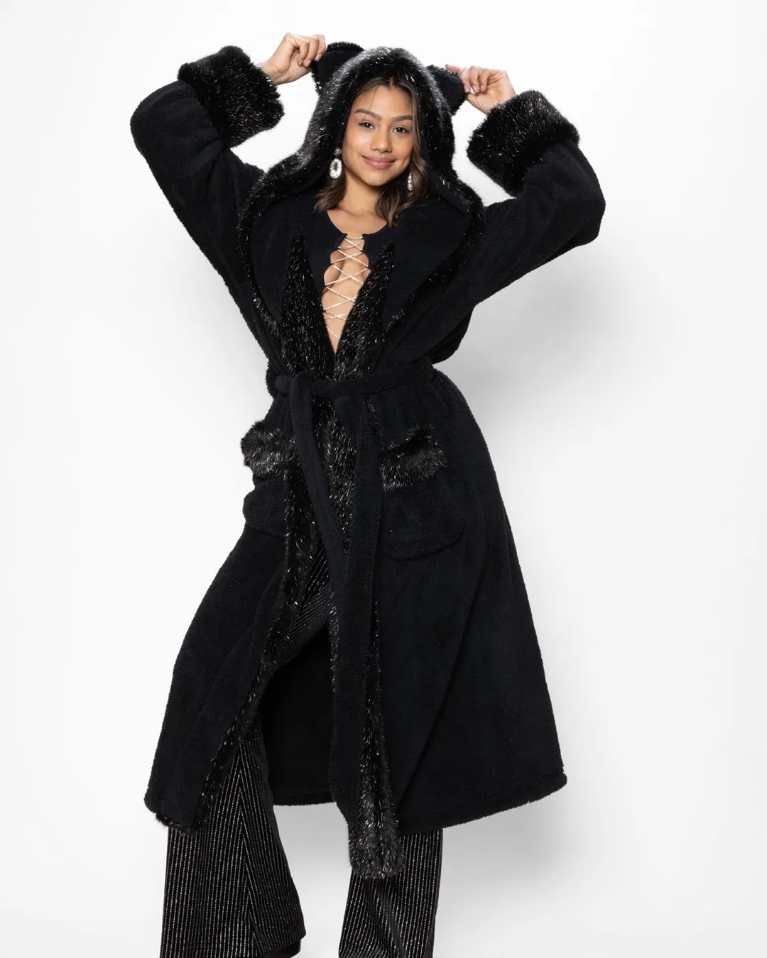 Classic Women's Luxury Black Robe | Black Panther