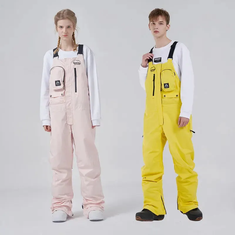 Cool Adult Insulated Snow Bibs Spliced Jumpsuit Overalls