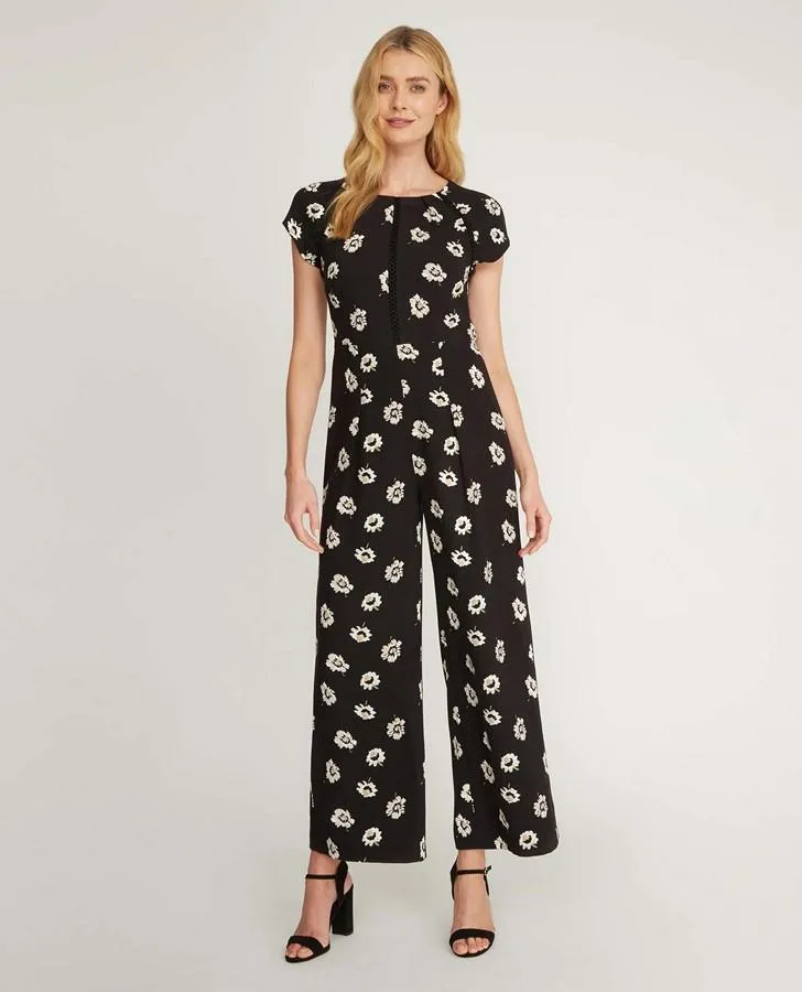 Crepe Flower Head Jumpsuit