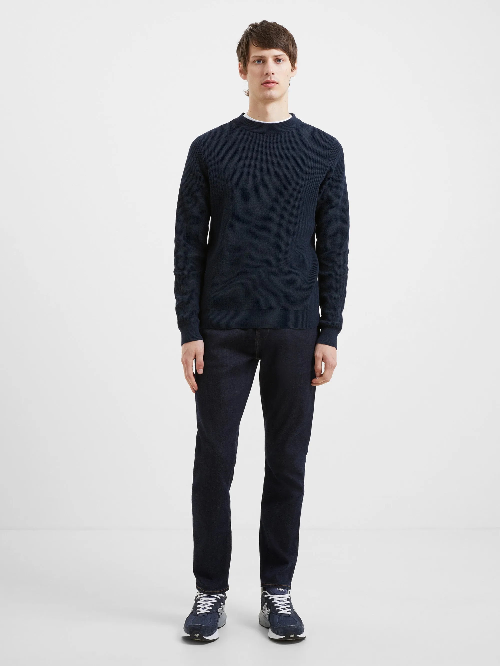 Crew Neck Waffle Knit Jumper