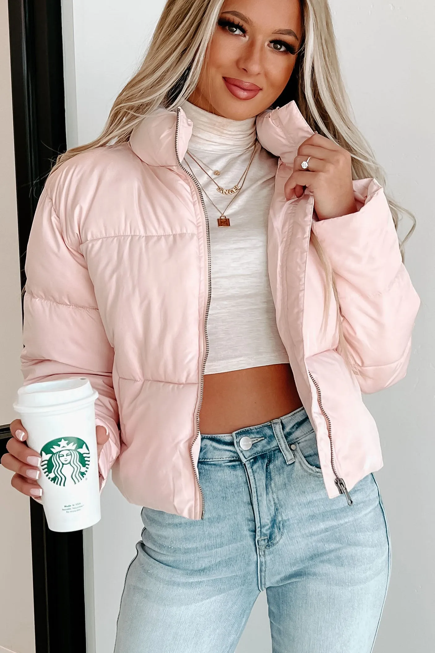 Dropping Temps Puffer Jacket (Blush)