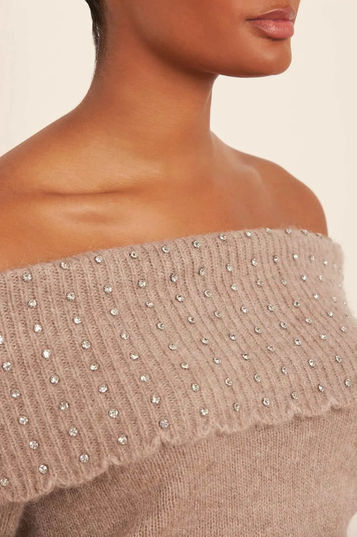 Embellished Bardot Jumper