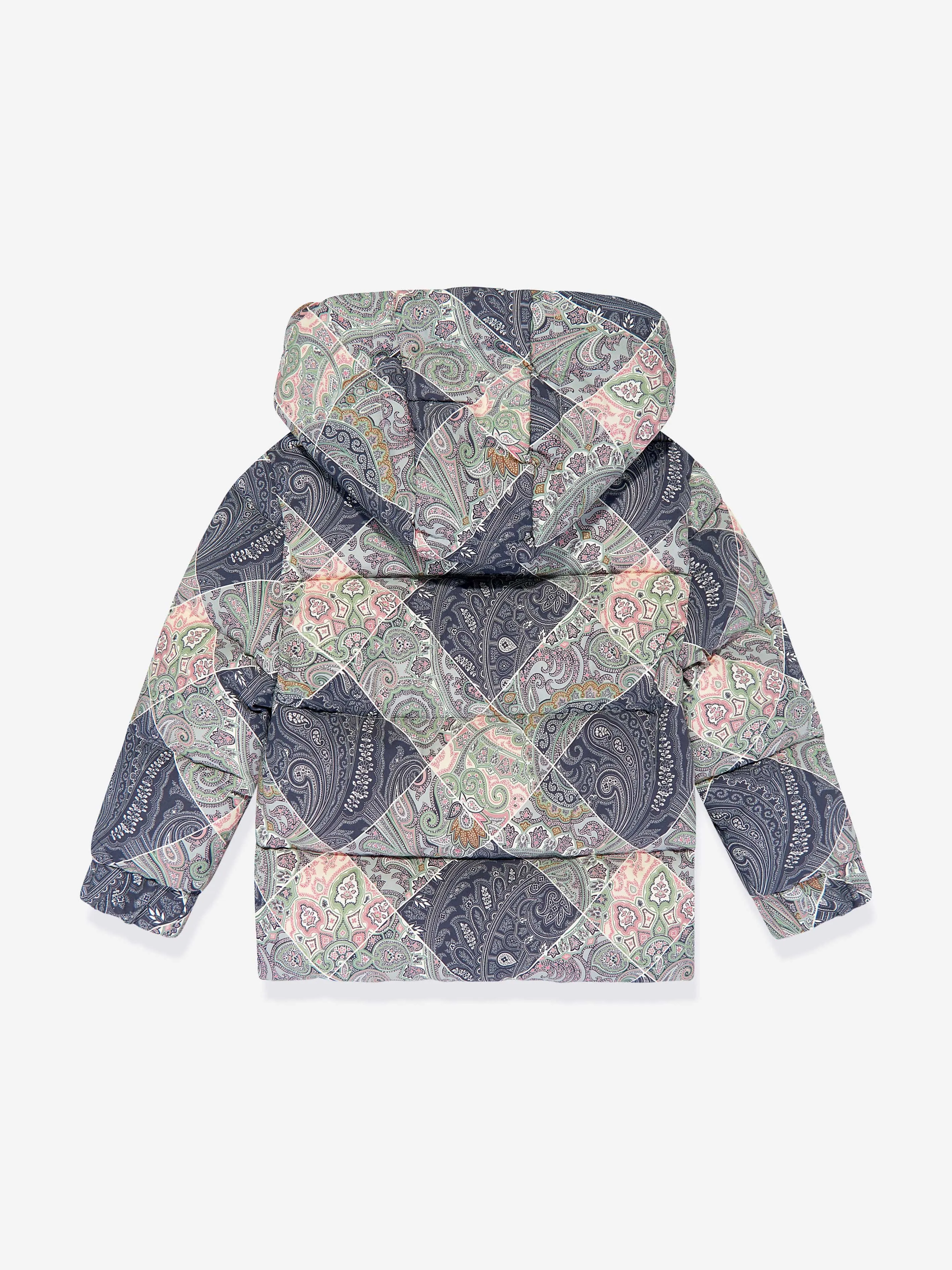 Etro Kids Paisley Puffer Jacket in Blue