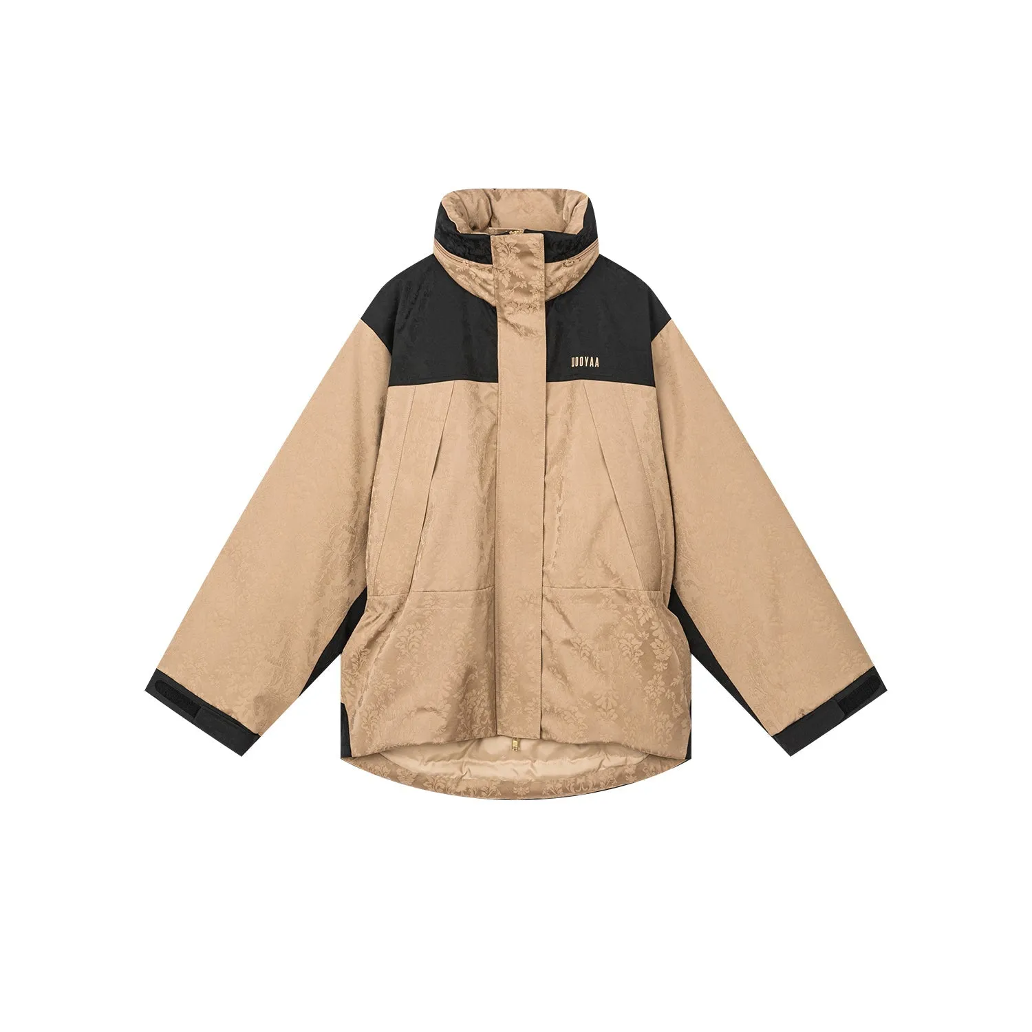 European-style satin jacquard functional puffer