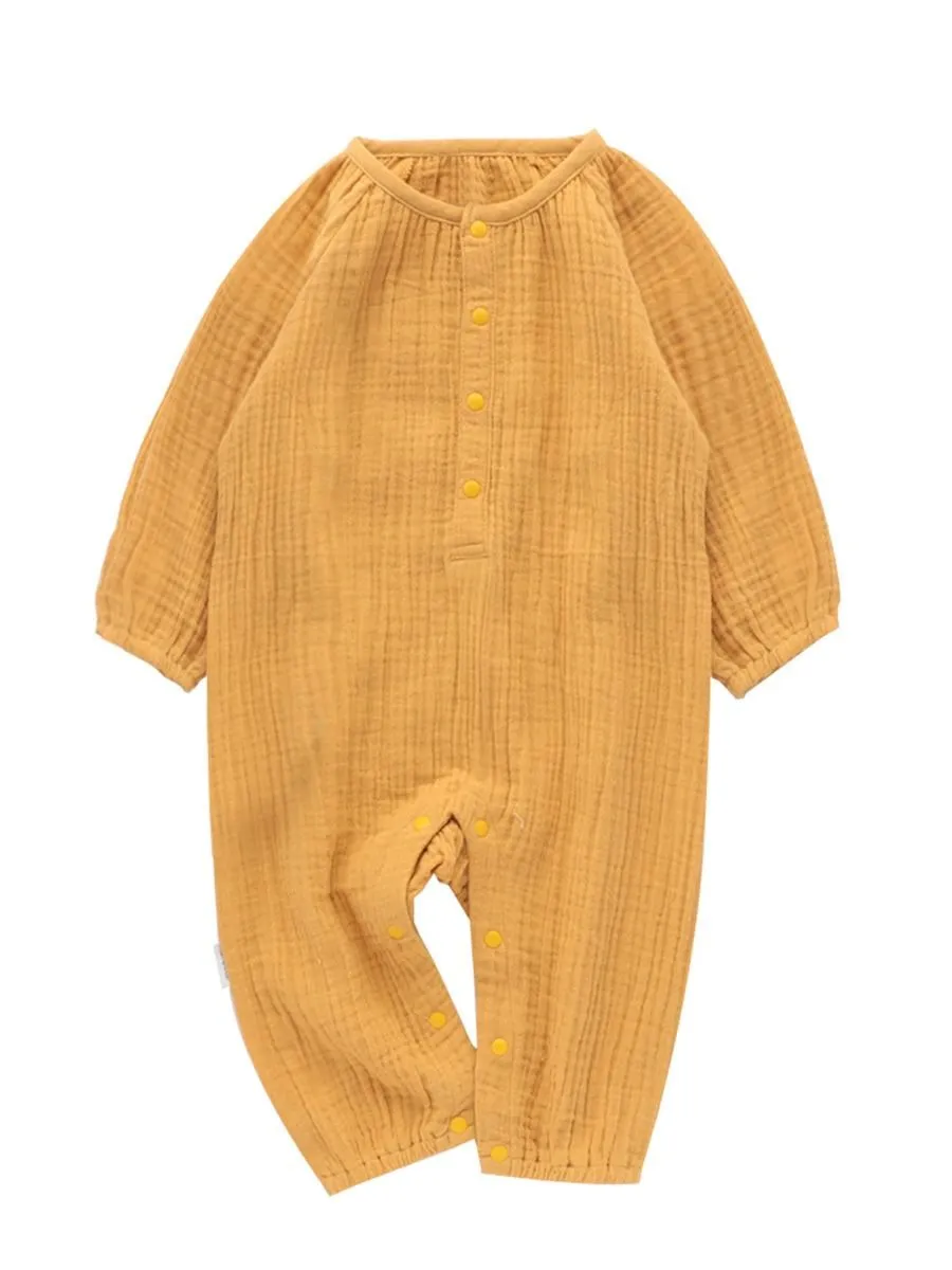 Fall Baby Muslin Overall Solid Color