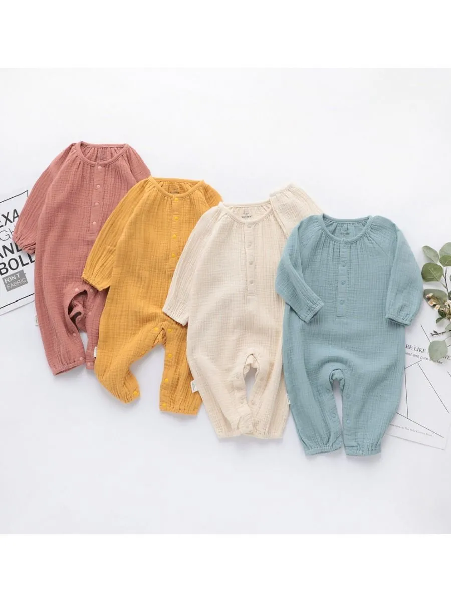 Fall Baby Muslin Overall Solid Color