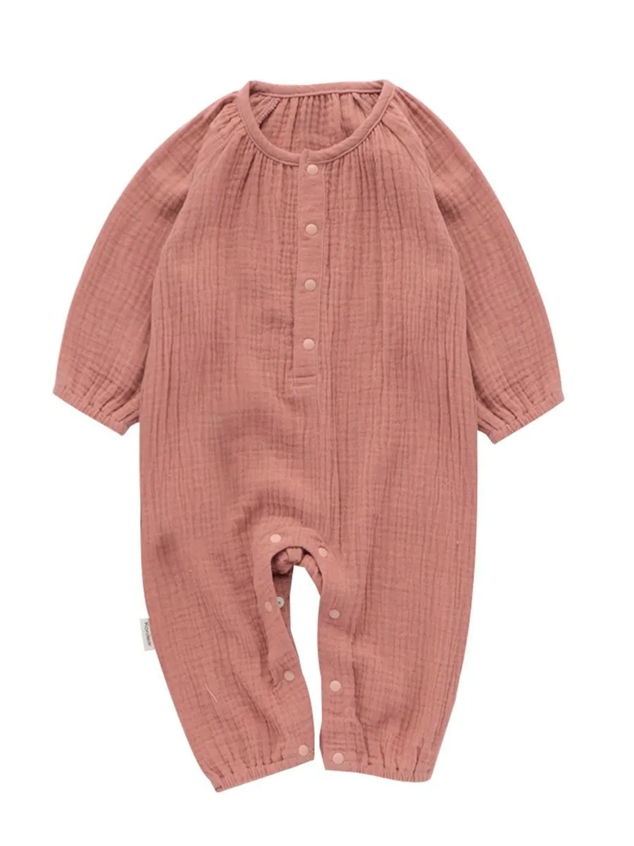 Fall Baby Muslin Overall Solid Color