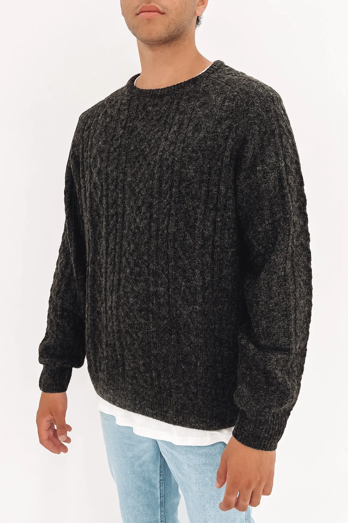 Fishermans Knit Heather Black